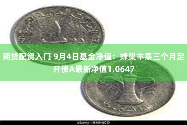 期货配资入门 9月4日基金净值：蜂巢丰泰三个月定开债A最新净值1.0647