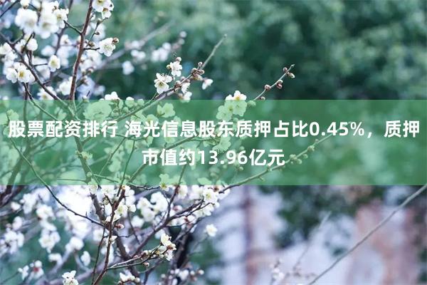 股票配资排行 海光信息股东质押占比0.45%，质押市值约13.96亿元