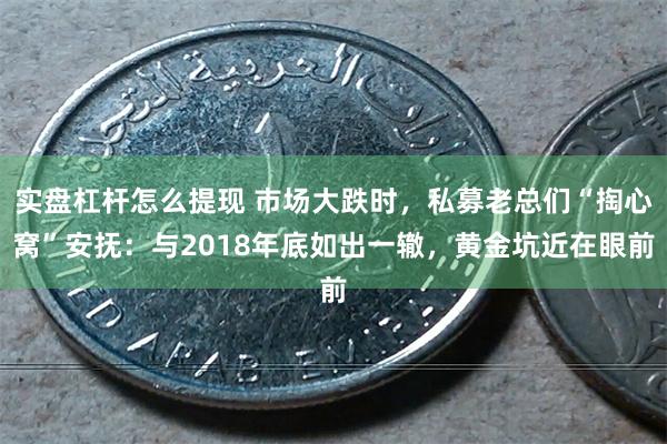 实盘杠杆怎么提现 市场大跌时，私募老总们“掏心窝”安抚：与2018年底如出一辙，黄金坑近在眼前