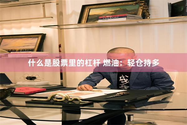 什么是股票里的杠杆 燃油：轻仓持多