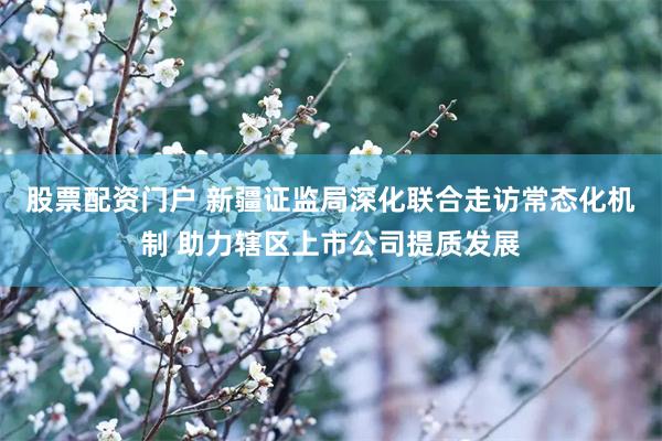 股票配资门户 新疆证监局深化联合走访常态化机制 助力辖区上市公司提质发展